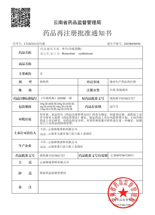 藥品再注冊批件